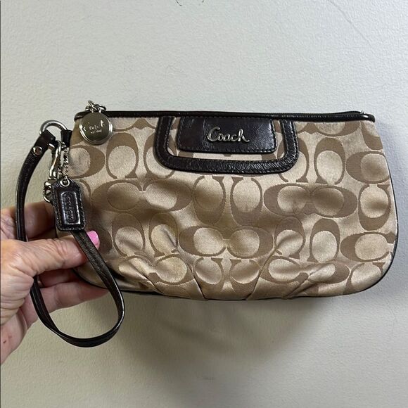 Coach Tan Wristlet - Picture 1 of 8
